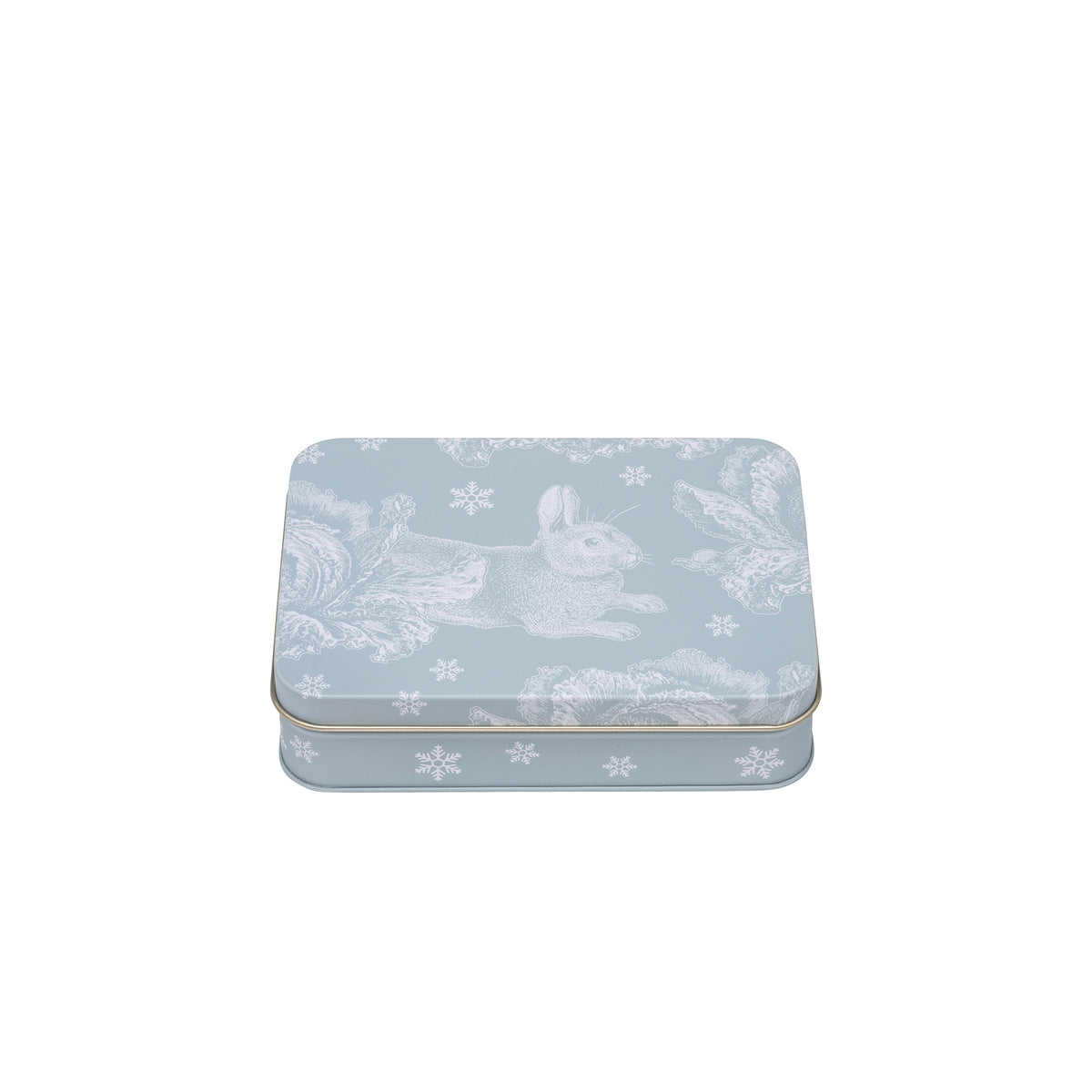TIN WINTER RABBIT SMALL RECTANGLE TIN