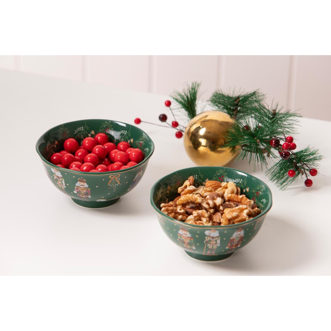 CHRISTMAS WONDERLAND GREEN 2PACK BOWL
