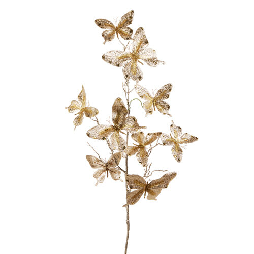 Spray Butterfly Gold 94cm