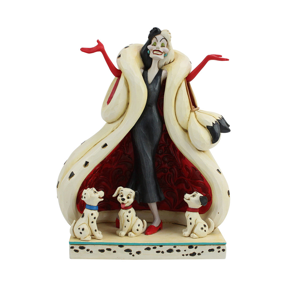 Jim Shore Disney Traditions - Cruella With Puppies - The Cute And The Cruel