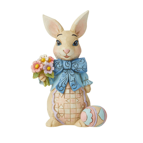 Jim Shore Heartwood Creek 10cm Mini Easter Bunny With Big Bow 