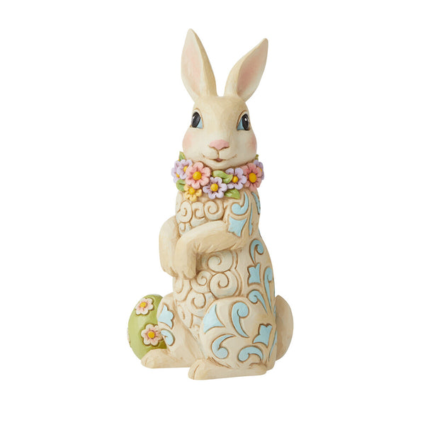 Jim Shore Heartwood Creek Bunny With Floral Wreath