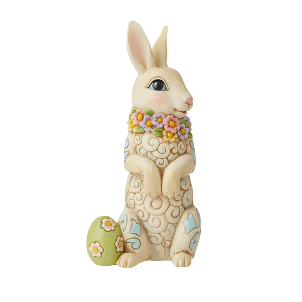 Jim Shore Heartwood Creek Bunny With Floral Wreath
