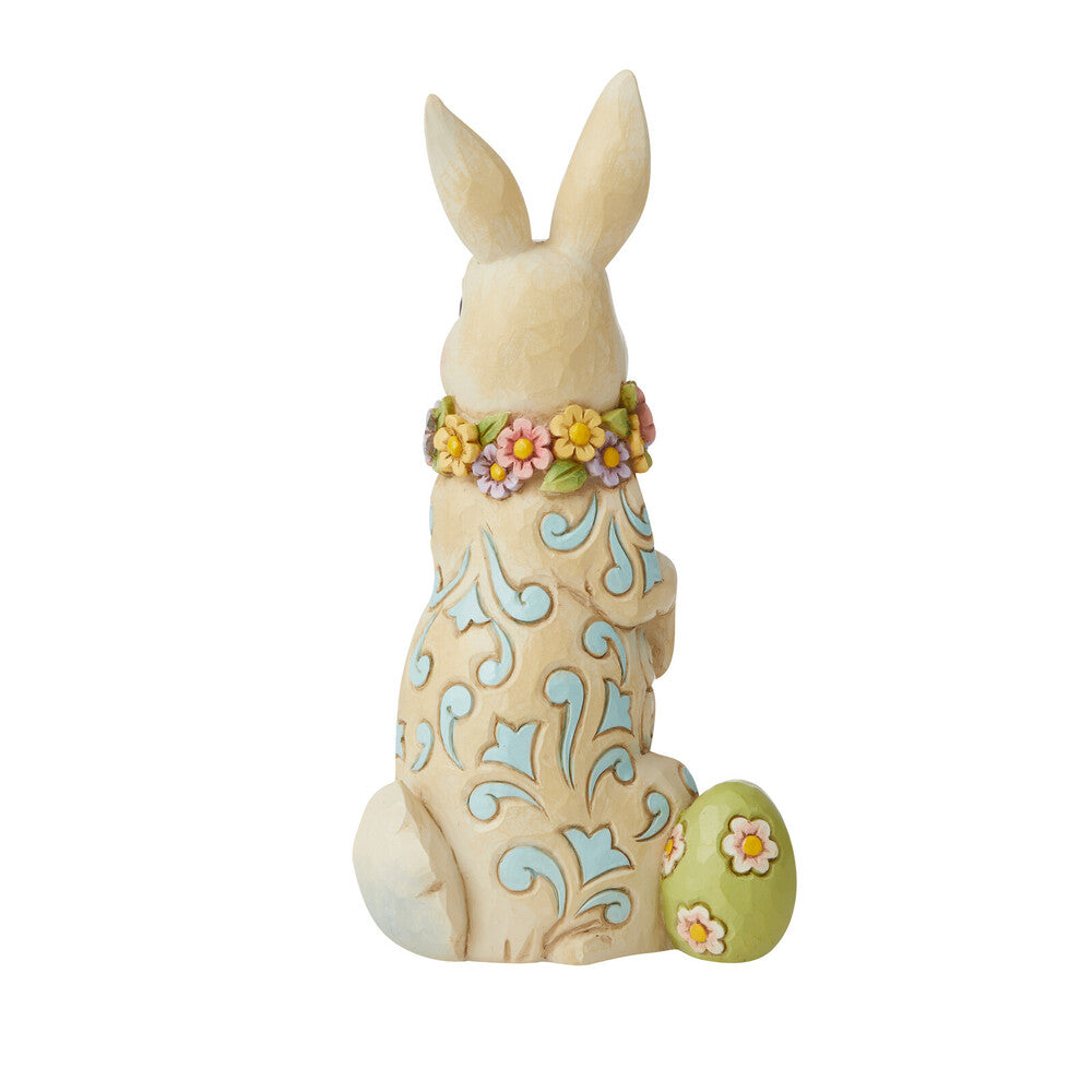 Jim Shore Heartwood Creek Bunny With Floral Wreath