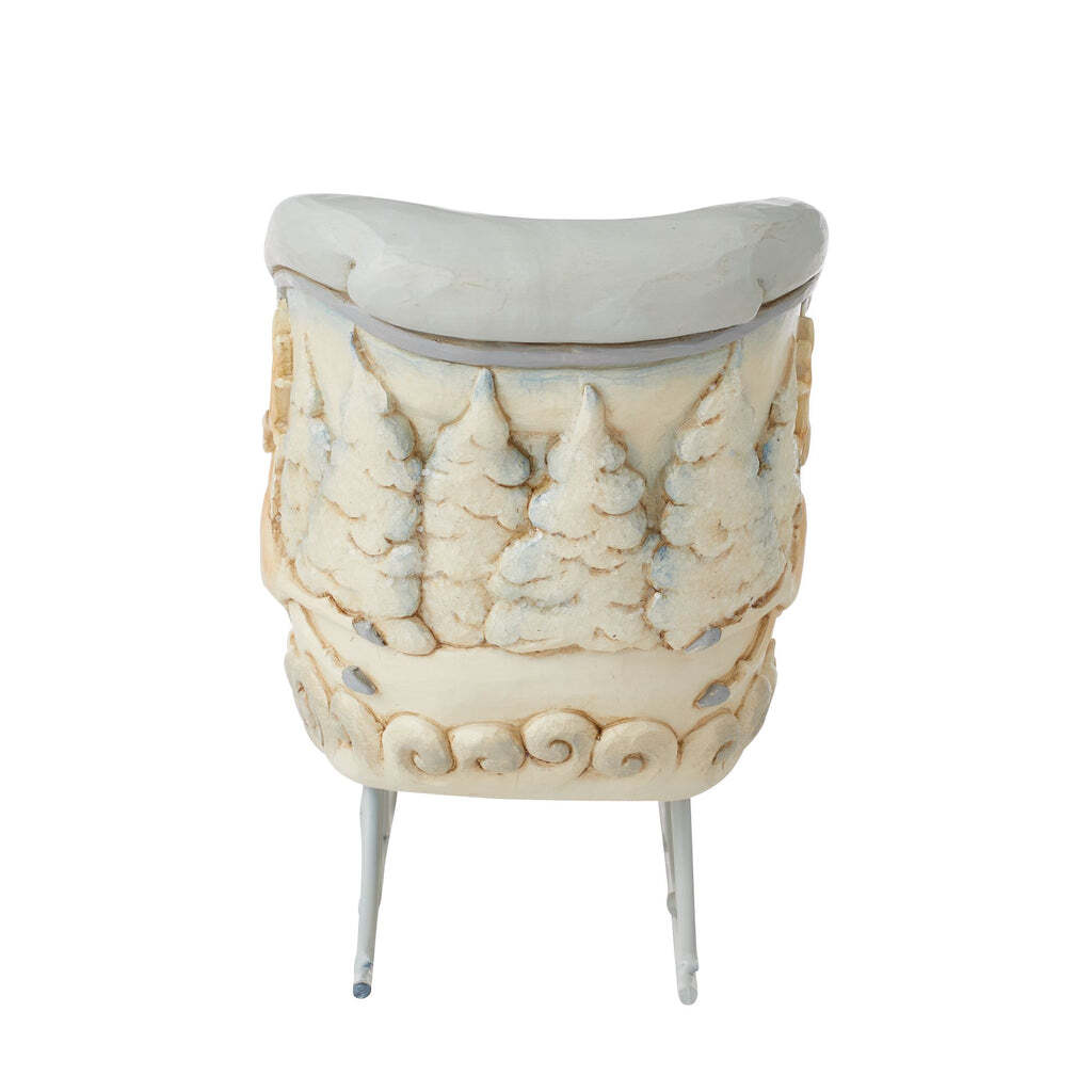 Jim Shore Heartwood Creek White Woodland Sleigh Centrepiece With Deer Scene 