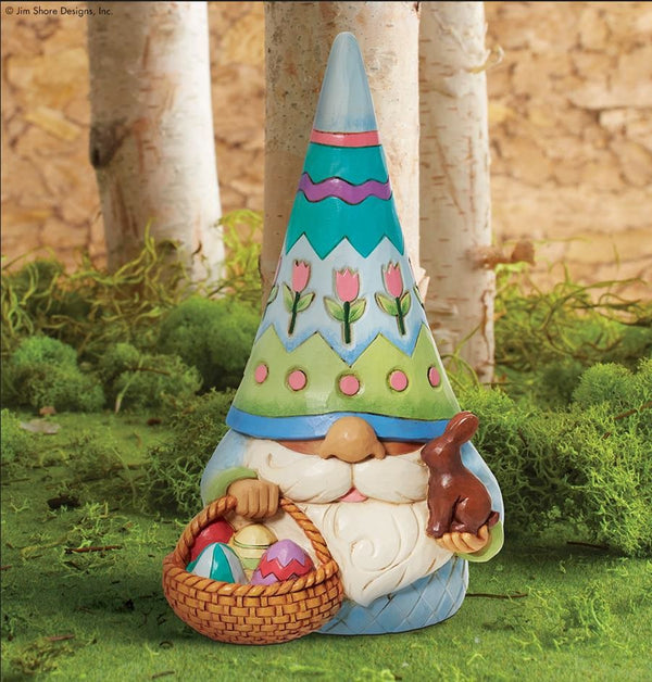 Jim Shore Heartwood Creek Easter Gnome With Basket Of Eggs -sweet Easter Charmer 
