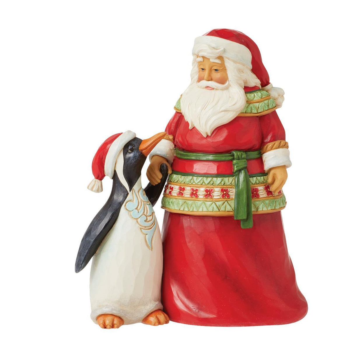Jim Shore Heartwood Creek Santa With Penguin Dear Santa I've Been Good 