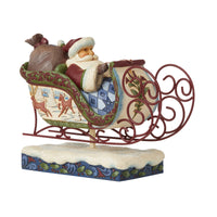 Jim Shore Heartwood Creek Victorian Santa In Sleigh Flight Of Festive Fancy