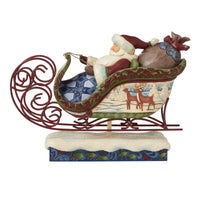 Jim Shore Heartwood Creek Victorian Santa In Sleigh Flight Of Festive Fancy