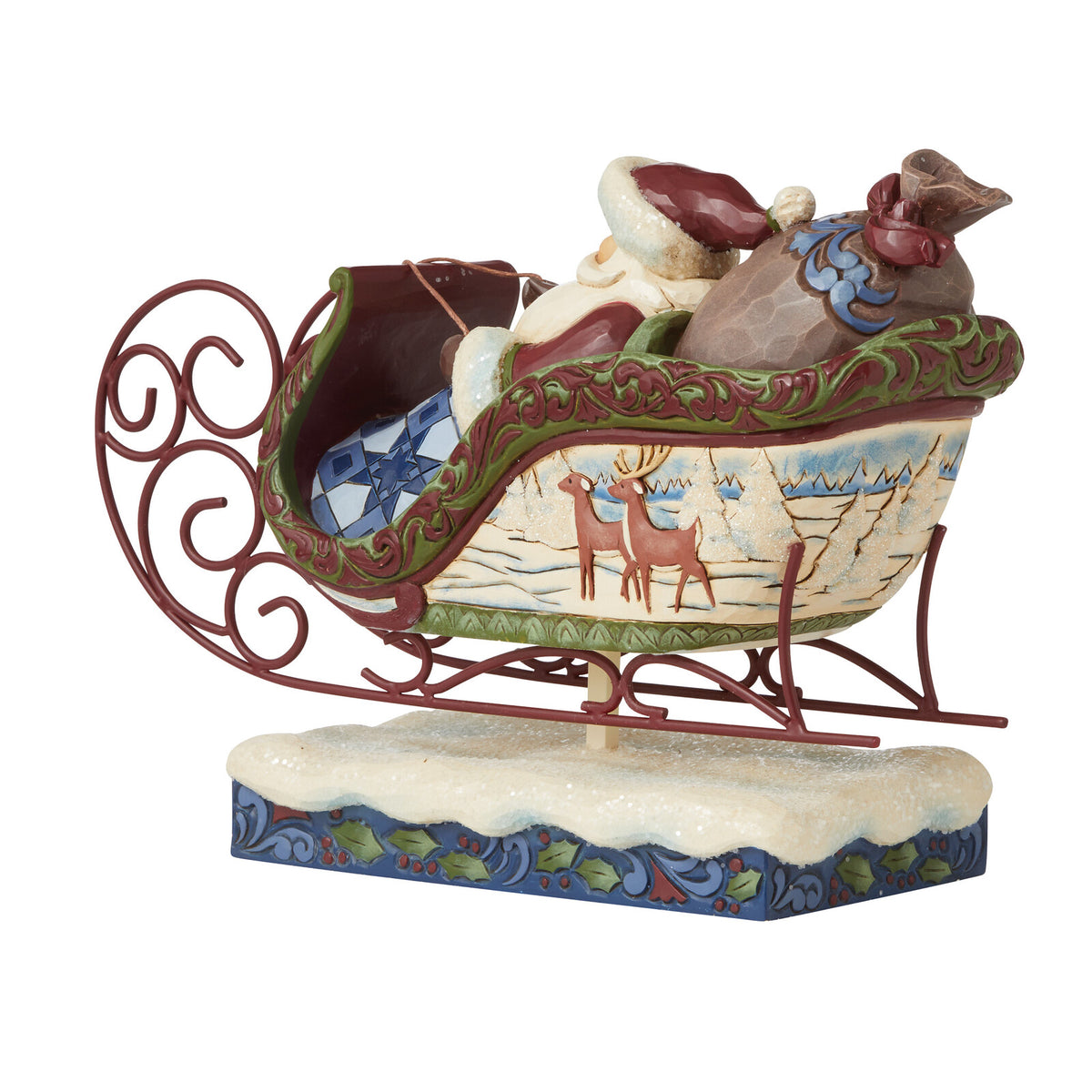 Jim Shore Heartwood Creek Victorian Santa In Sleigh Flight Of Festive Fancy