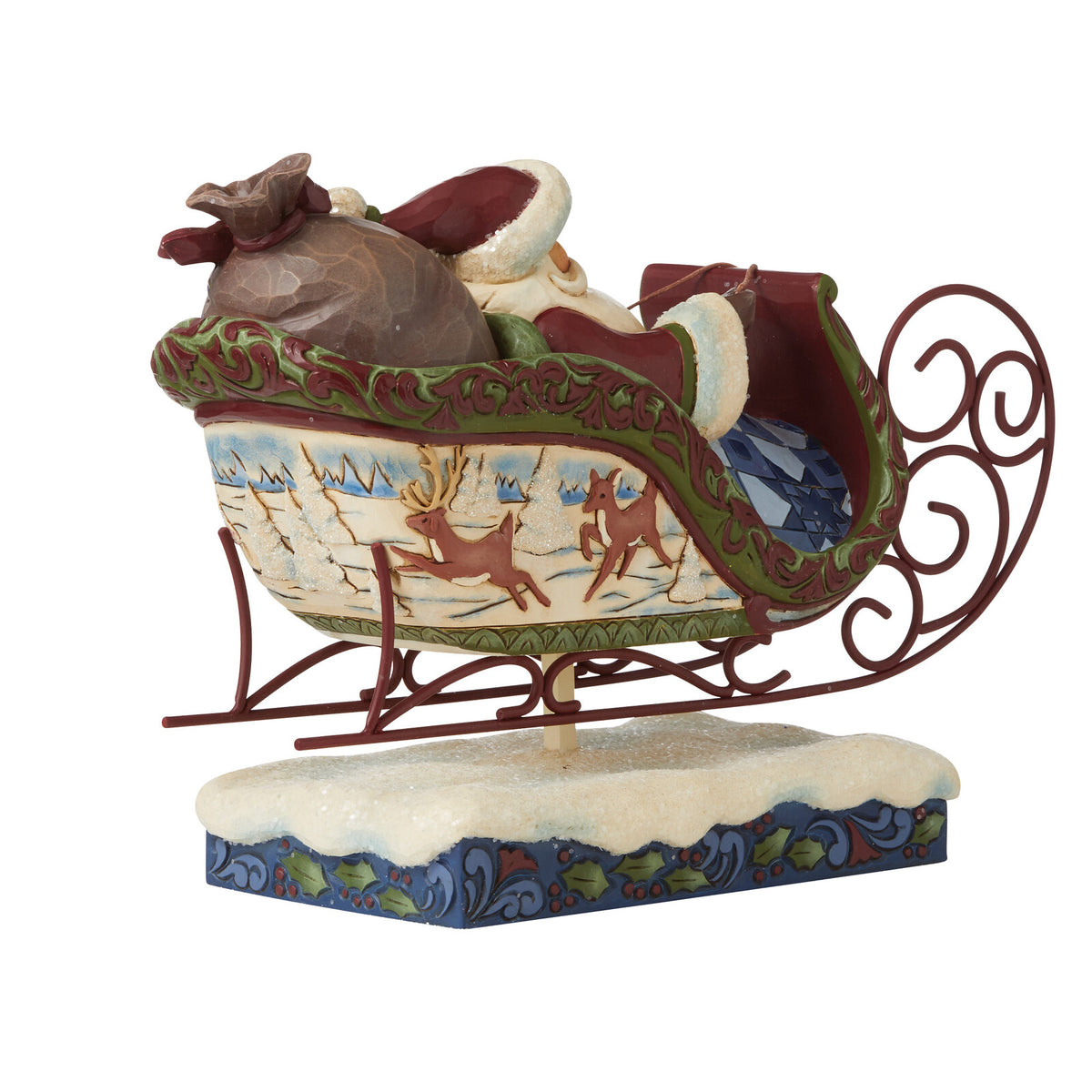Jim Shore Heartwood Creek Victorian Santa In Sleigh Flight Of Festive Fancy