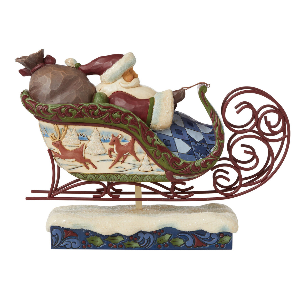 Jim Shore Heartwood Creek Victorian Santa In Sleigh Flight Of Festive Fancy