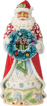 Jim Shore Heartwood Creek Santa With Sisal Wreath Just Winter-ful