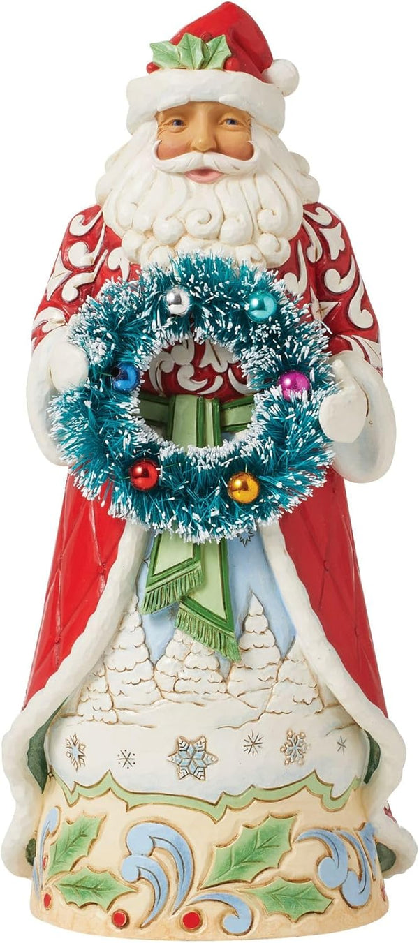 Jim Shore Heartwood Creek Santa With Sisal Wreath Just Winter-ful