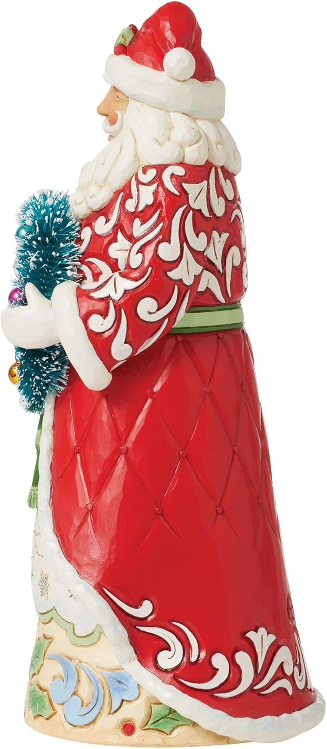 Jim Shore Heartwood Creek Santa With Sisal Wreath Just Winter-ful