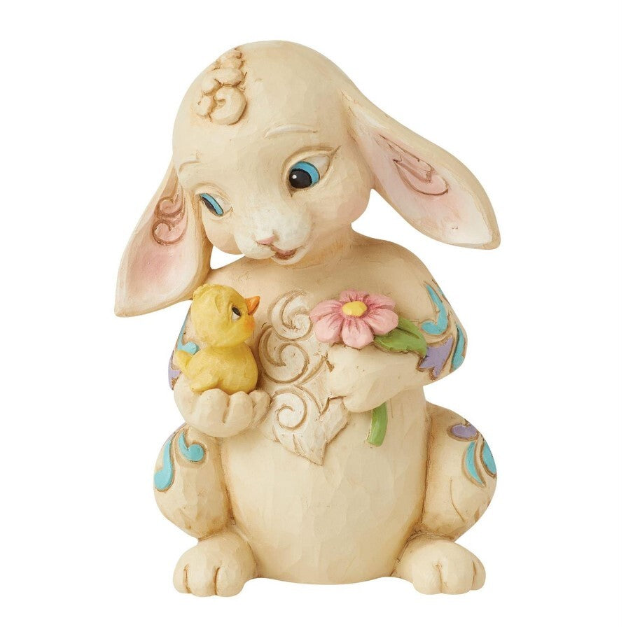 Jim Shore Heartwood Creek Bunny With Chick Mini