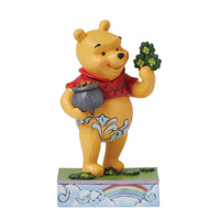 Jim Shore Disney Traditions Pooh With Clover & Pot - Lucky Oi' Bear
