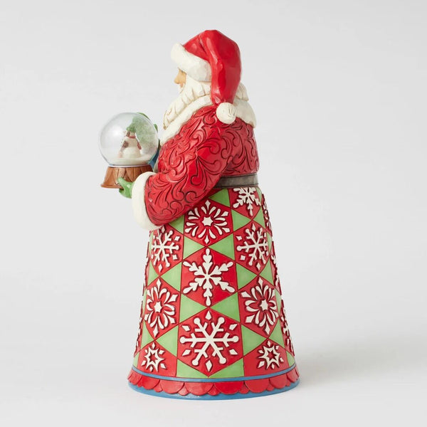 Jim Shore Heartwood Creek Santa With Snowman Dome - Frosty Keepsake