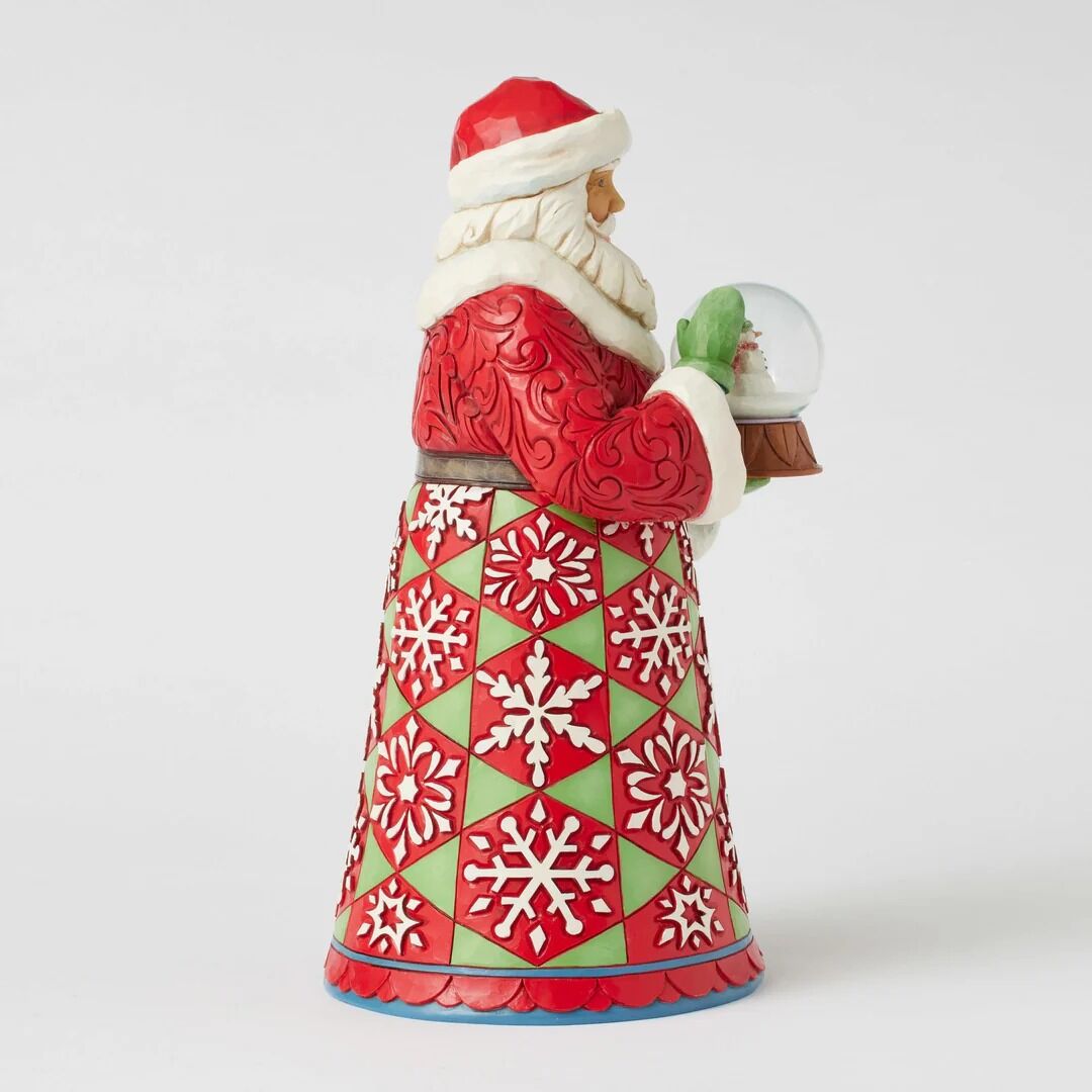 Jim Shore Heartwood Creek Santa With Snowman Dome - Frosty Keepsake