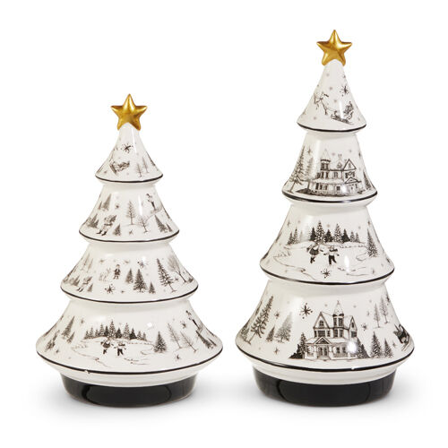Deck The Halls 12" Ceramic Trees Set/2