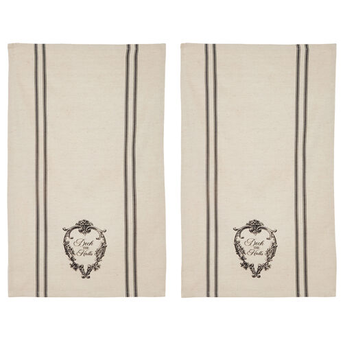 Deck The Halls Tea Towels French 2 Assorted