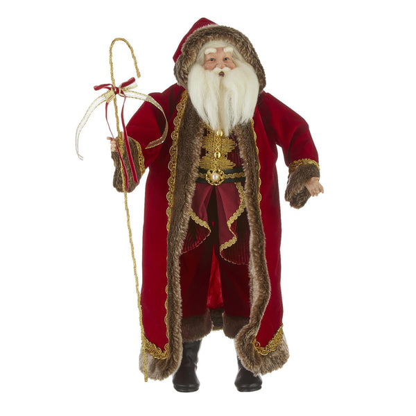 Raz Holly & Pine Santa Red & Gold 25"
