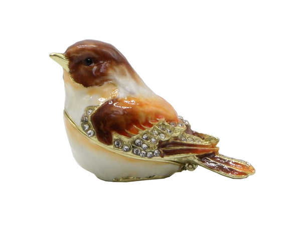 Trinket Box Robin Brown/cream