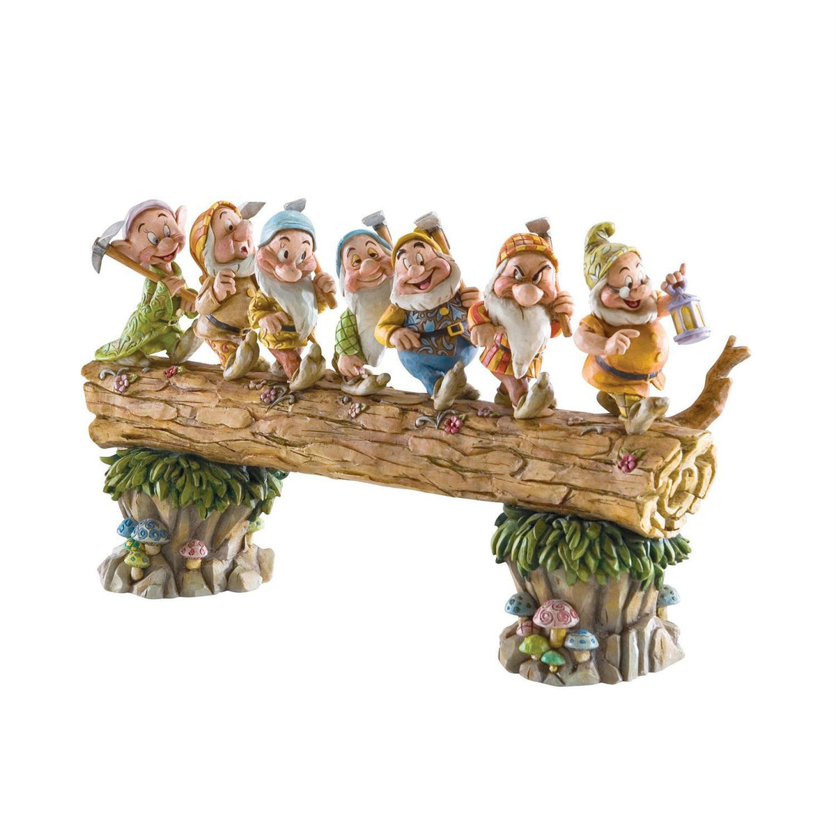 Jim Shore Disney Traditions - Snow White And Seven Dwarfs - Seven Dwarfs On A Log