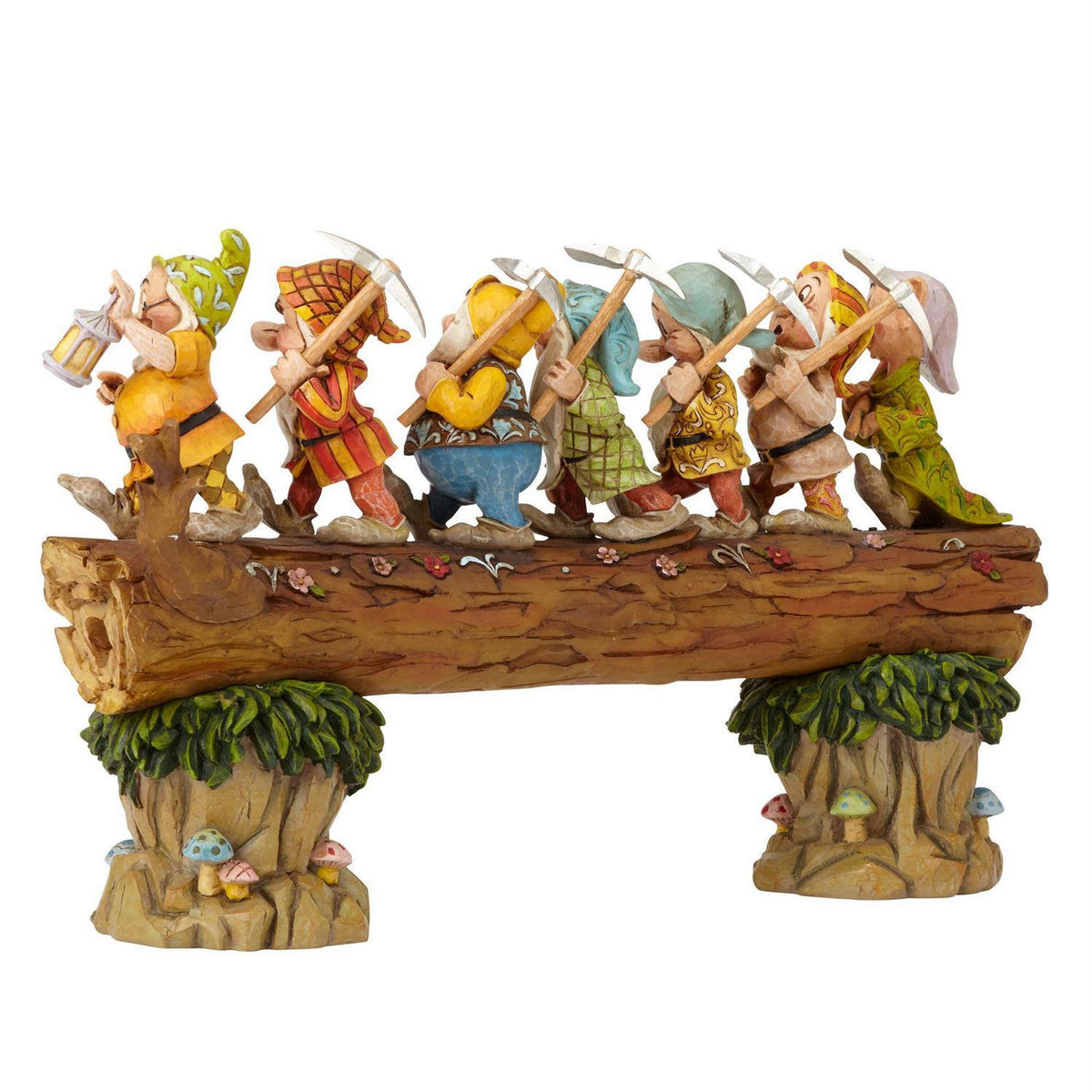 Jim Shore Disney Traditions - Snow White And Seven Dwarfs - Seven Dwarfs On A Log