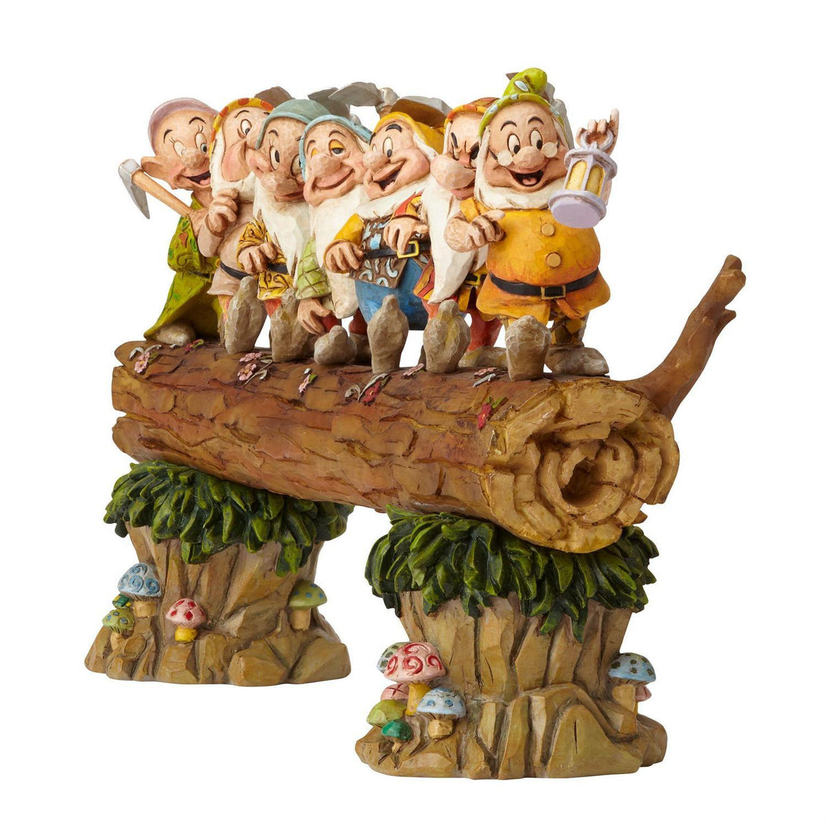 Jim Shore Disney Traditions - Snow White And Seven Dwarfs - Seven Dwarfs On A Log