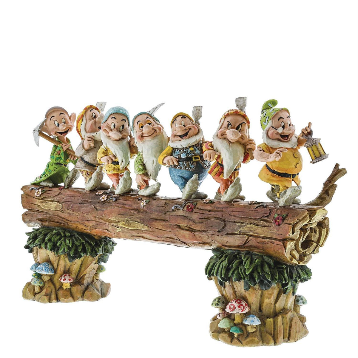 Jim Shore Disney Traditions - Snow White And Seven Dwarfs - Seven Dwarfs On A Log