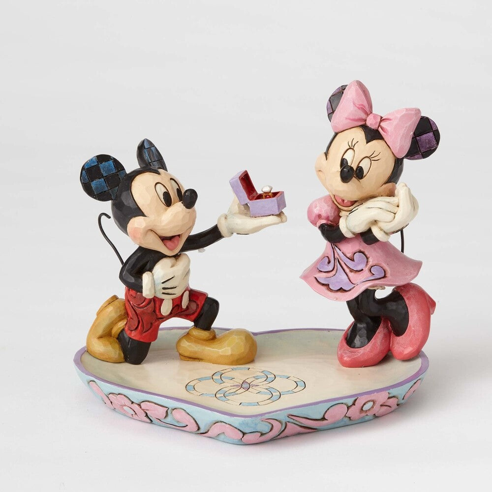 Jim Shore Disney Traditions - Mickey And Minnie Mouse - Mickey Proposing To Minnie