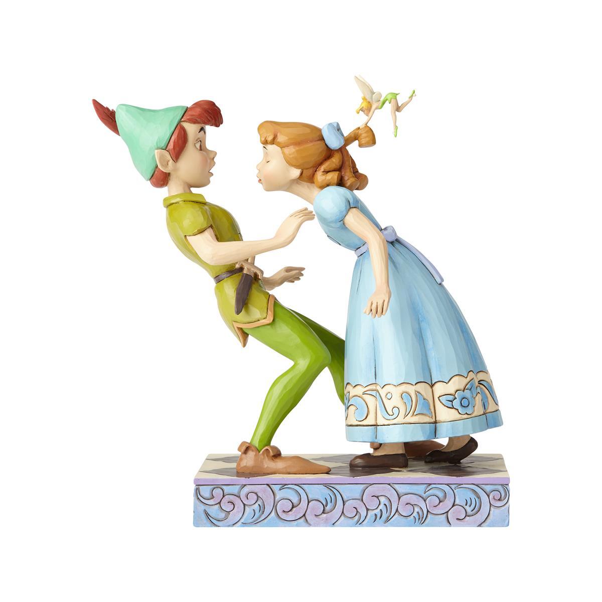 Jim Shore Disney Traditions - Peter Wendy And Tinkerbell - An Unexpected Kiss