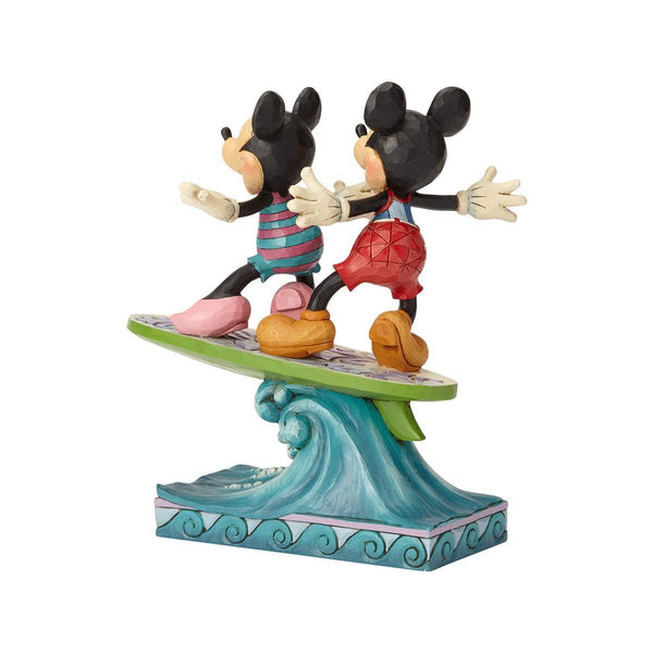 Jim Shore Disney Traditions - Mickey And Minnie On A Surfboard - Surf's Up 