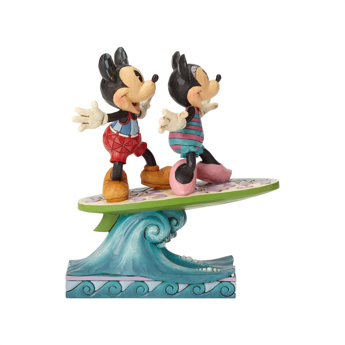 Jim Shore Disney Traditions - Mickey And Minnie On A Surfboard - Surf's Up 