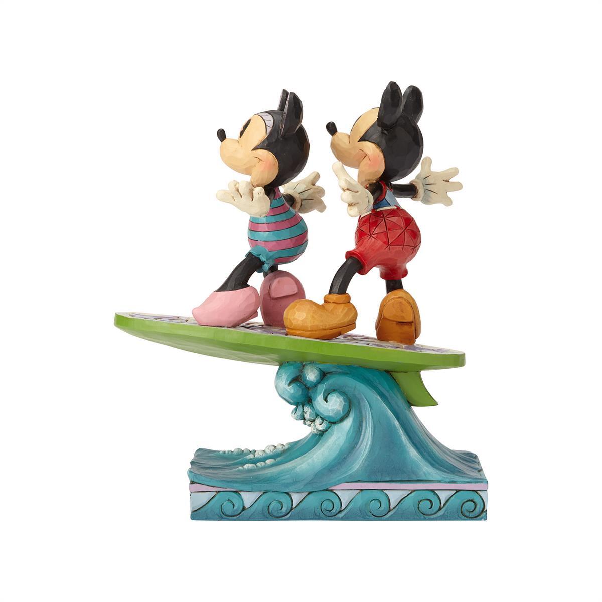 Jim Shore Disney Traditions - Mickey And Minnie On A Surfboard - Surf's Up 