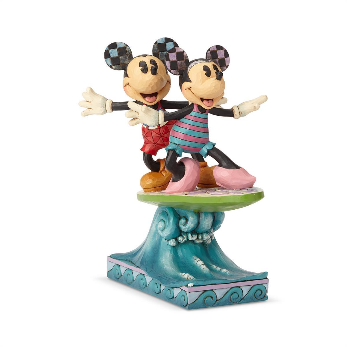 Jim Shore Disney Traditions - Mickey And Minnie On A Surfboard - Surf's Up 