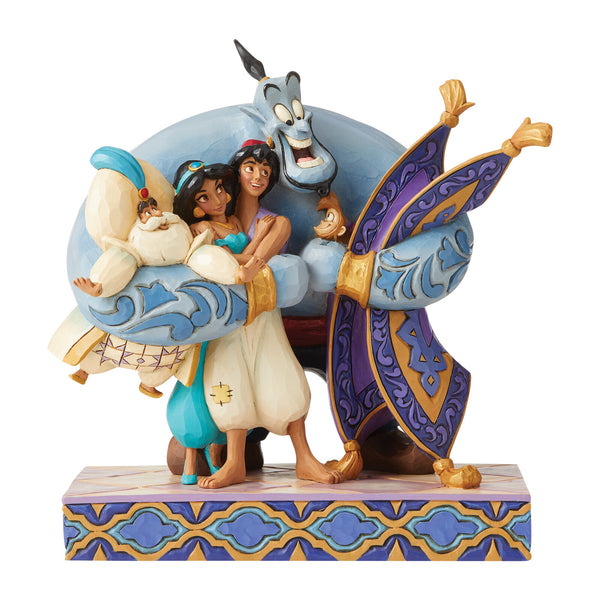 Jim Shore Disney Traditions - Aladdin - Aladdin Group Hug With Beard