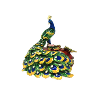 Trinket Box Peacock On Heart Box