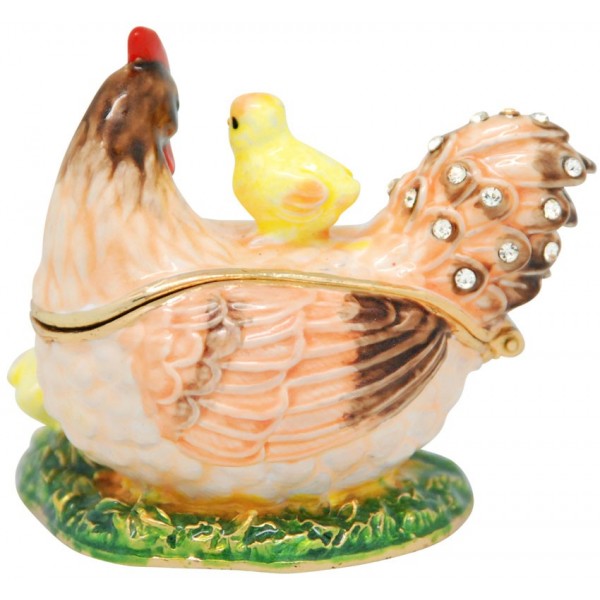 Trinket Box Hen Family
