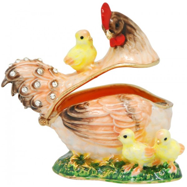 Trinket Box Hen Family