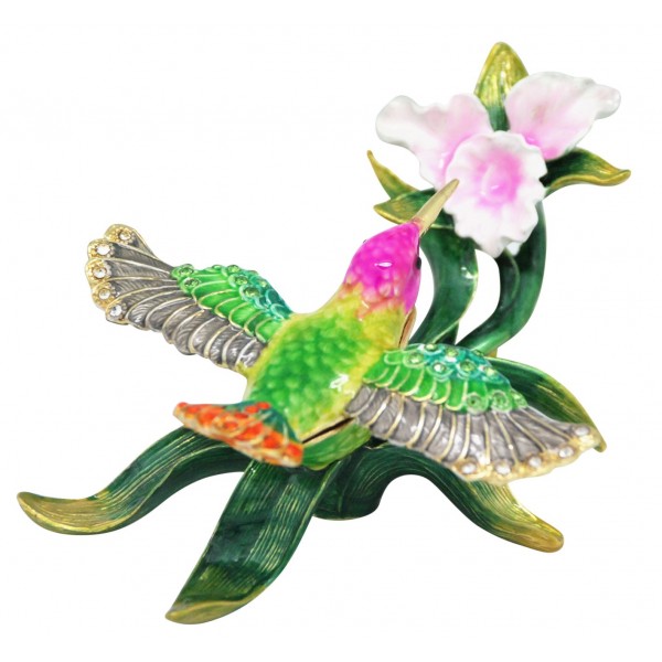 Trinket Box Hummingbird Green