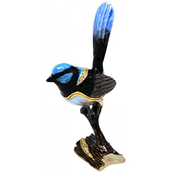 Trinket Box Blue Wren 