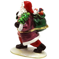 Xmas Trinket Box Santa With Giftbag