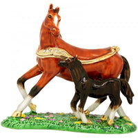 Trinket Box Mare & Foal - Tan