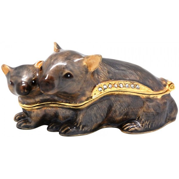 Trinket Box Wombat Family 