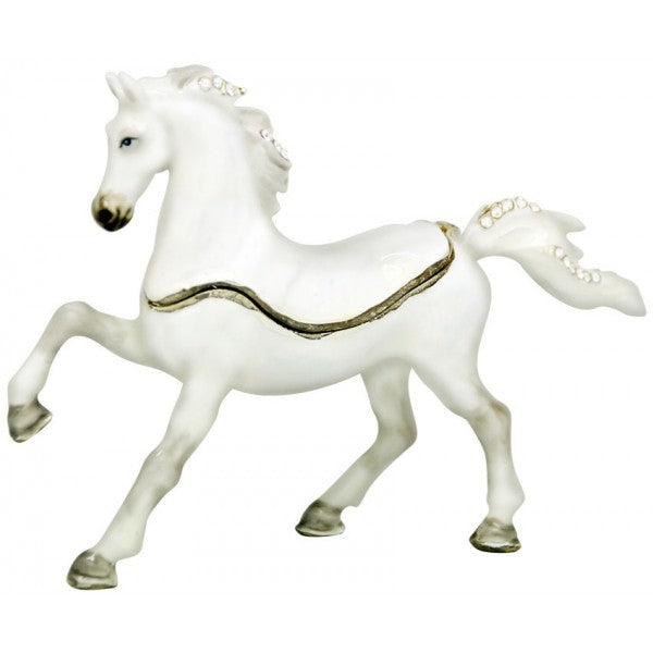 Trinket Box Arabian Horse - White