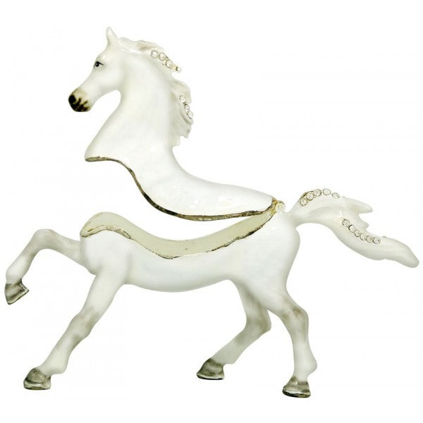 Trinket Box Arabian Horse - White