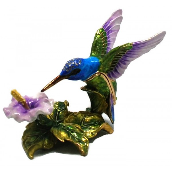 Trinket Box Humming Bird Purple