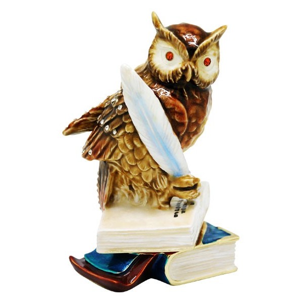 Trinket Box Owls On Books 